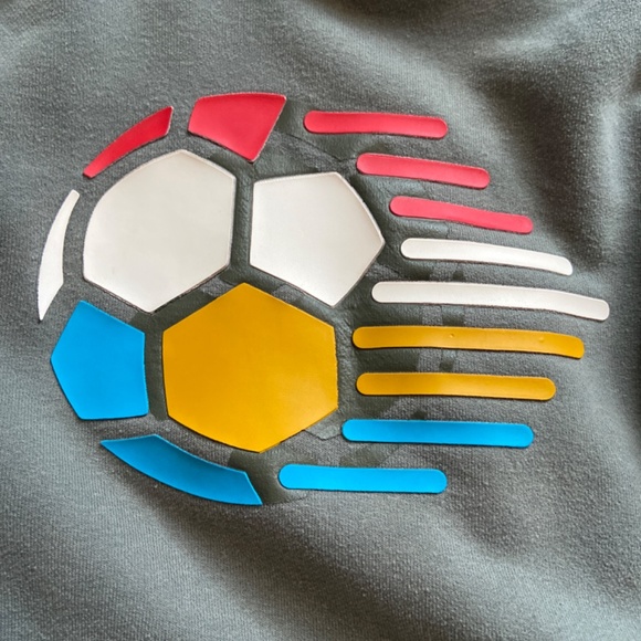 Grey-green Hoodie Soccer Sweatshirt Unisex Size 12 Youth - Picture 2 of 5